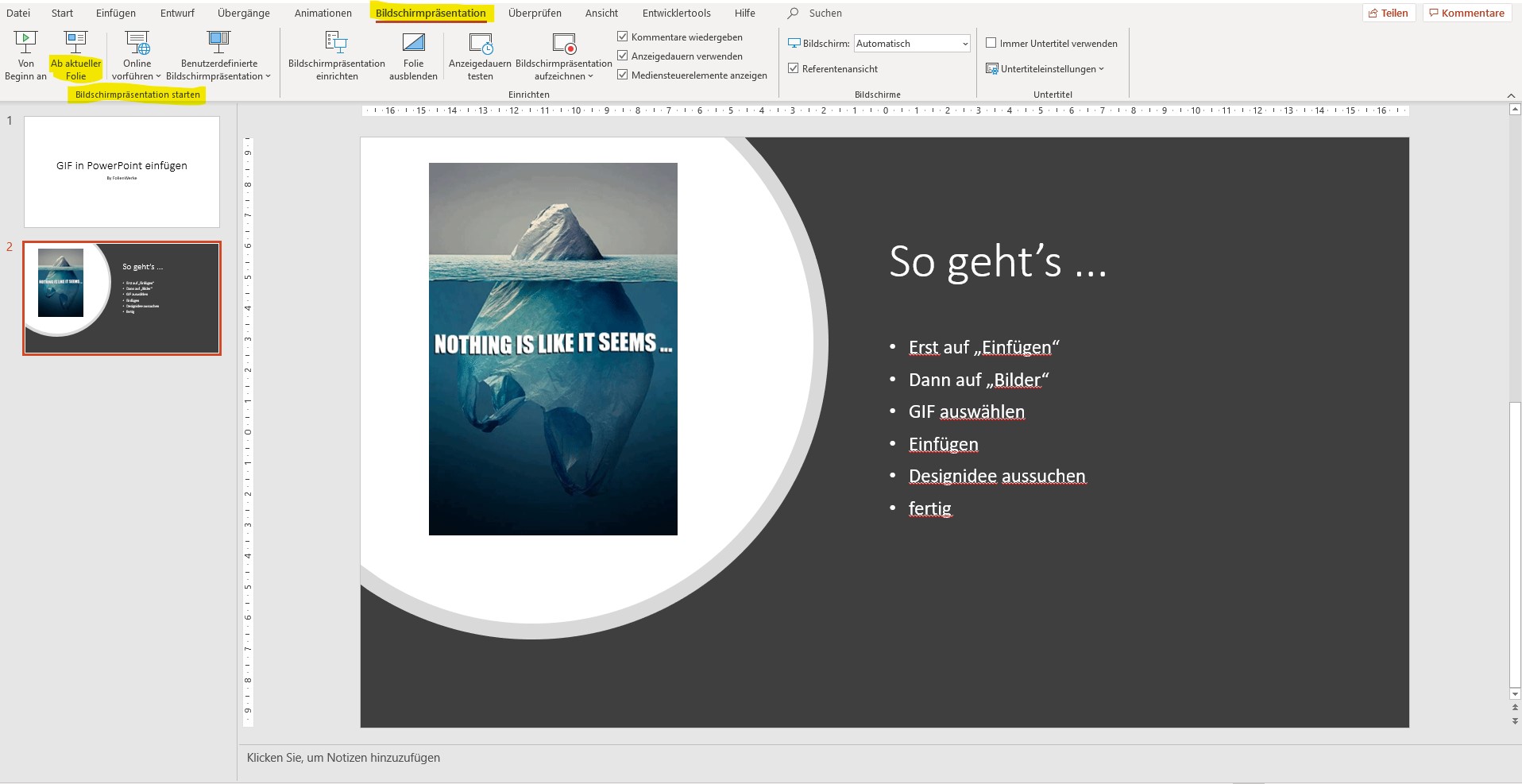 Wie Kann Man Ein Gif In Eine Powerpoint Einfügen www.folienwerke.ch